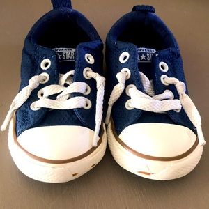 Baby Boy Navy Slip Converse Walker Size 5